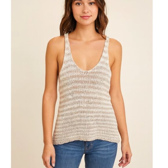360 Sweater Striped Tank Top Size Small EUC - Picture 1 of 4